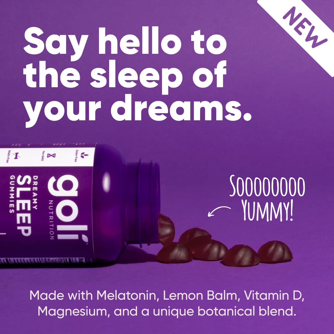 Jolly Dream Sleep Gummies - 60 Count - Melatonin, Vitamin D, Magnesium & Lemon Balm - Gelatin & Gluten Free, Vegan & Non-GMO 1