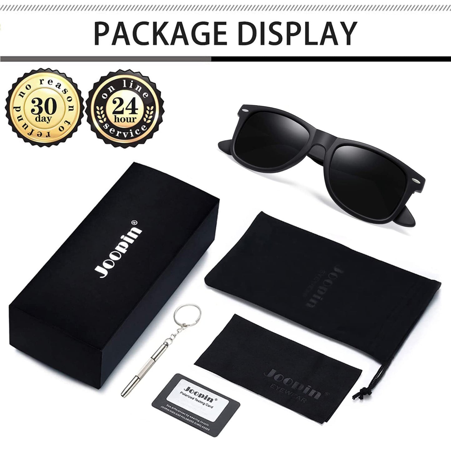 JOBIN Square Polarized Sunglasses UV Protection Fashion Classic for Men and Women