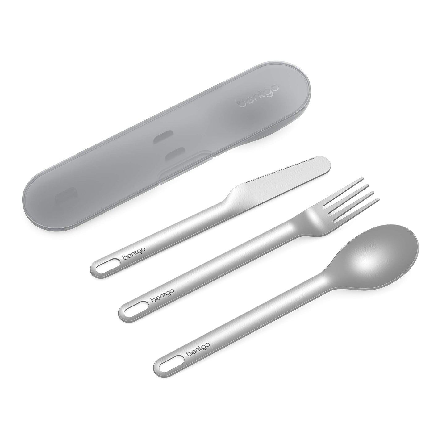 Bentgo® Stainless Steel Travel Utensil Set - 3-Piece Reusable Silverware Set with Carrying Case, Made of Premium Quality Stainless Steel, BPA-Free Case, Eco-Friendly - Perfect for Travel and Camping