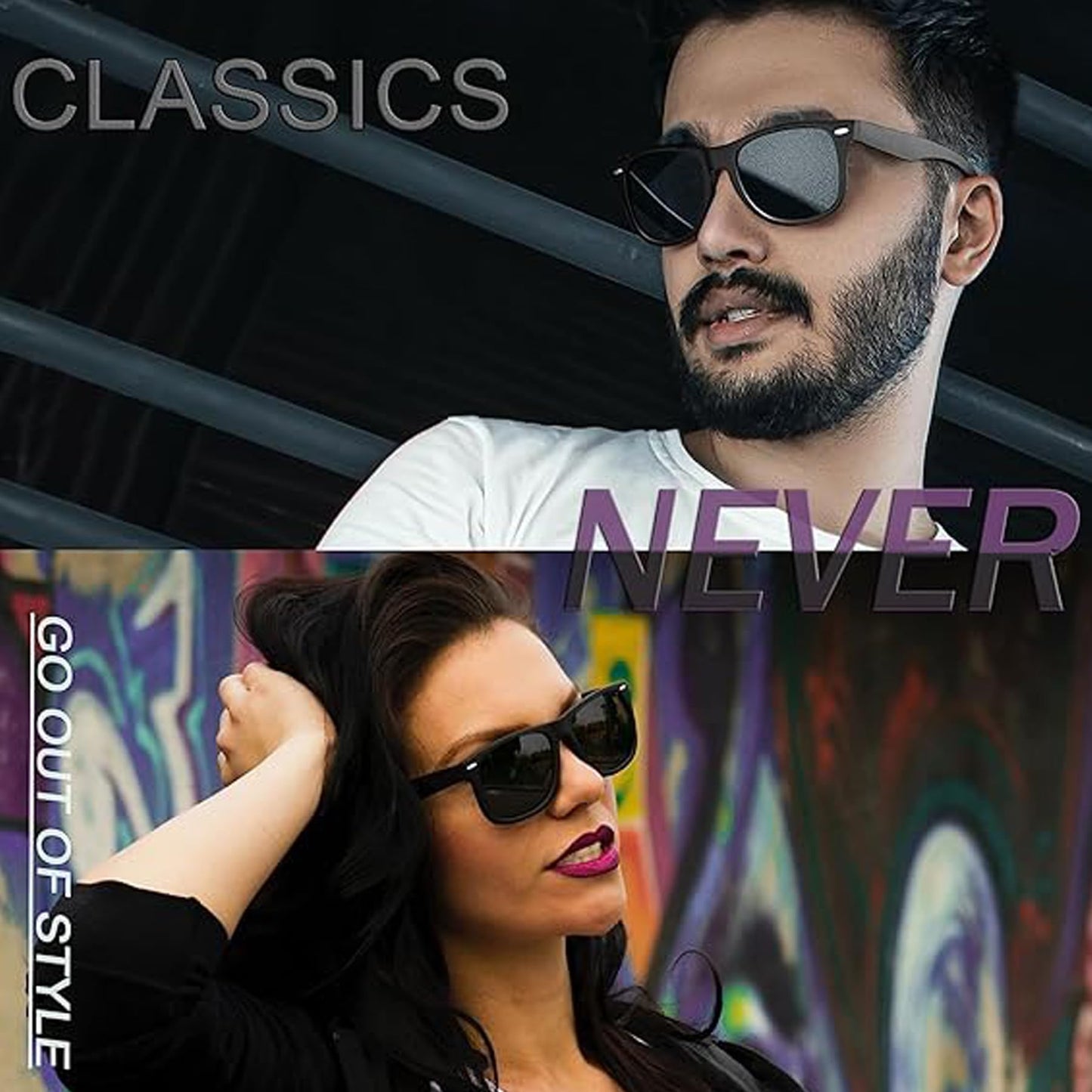 JOBIN Square Polarized Sunglasses UV Protection Fashion Classic for Men and Women