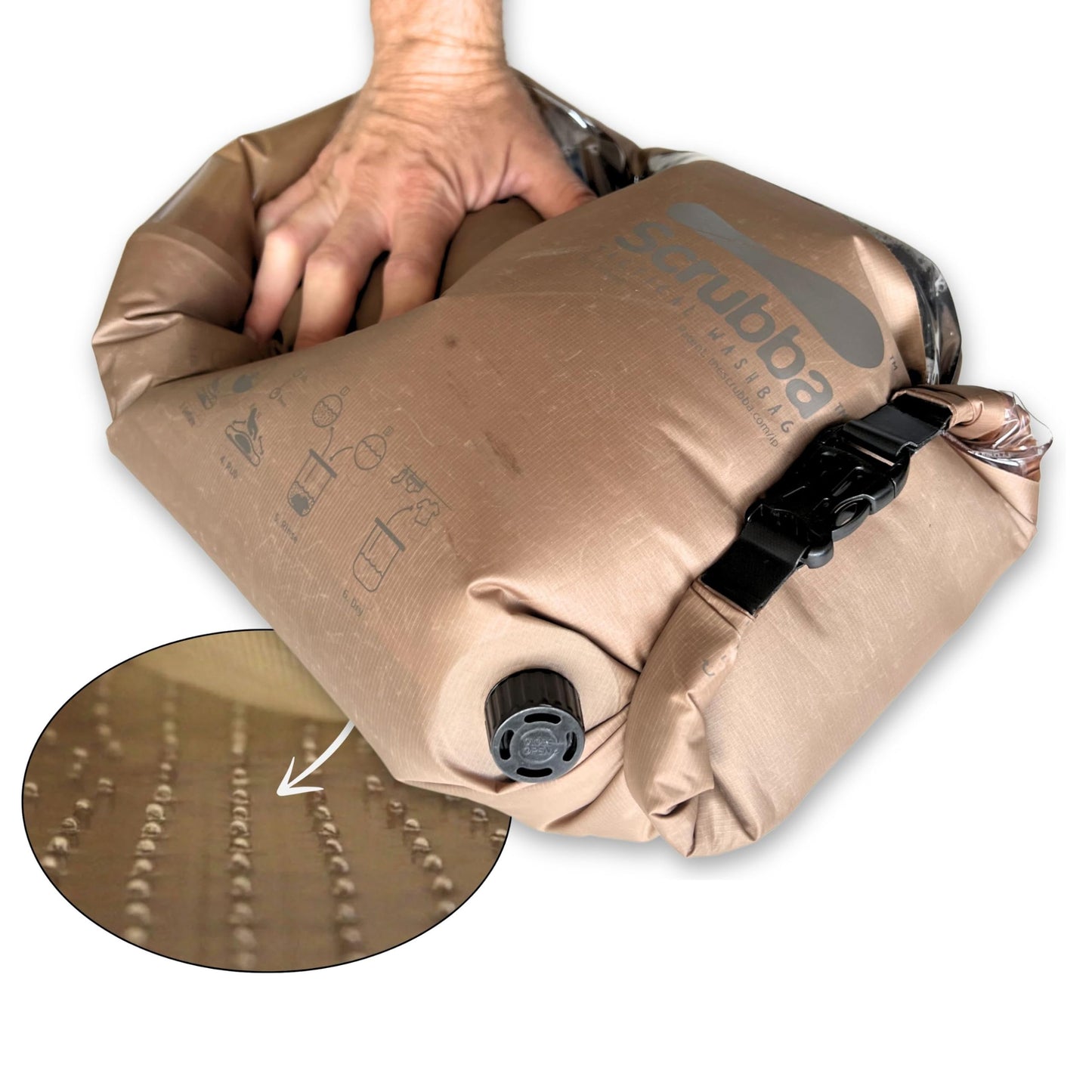 Scrubba Portable Wash Bag – Foldable Hand Washing Machine for Hotel and Travel – Light and Small Eco-friendly Camping Laundry Bag for Washing Clothes Anywhere