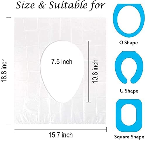 NEAGLORY 100 Pack Disposable Plastic Toilet Seat Cover Waterproof and Non Slip Individually Wrapped, for Travel, Toilet Seat Protectors for Toddler Potty Training, Pregnant Mom, Adult