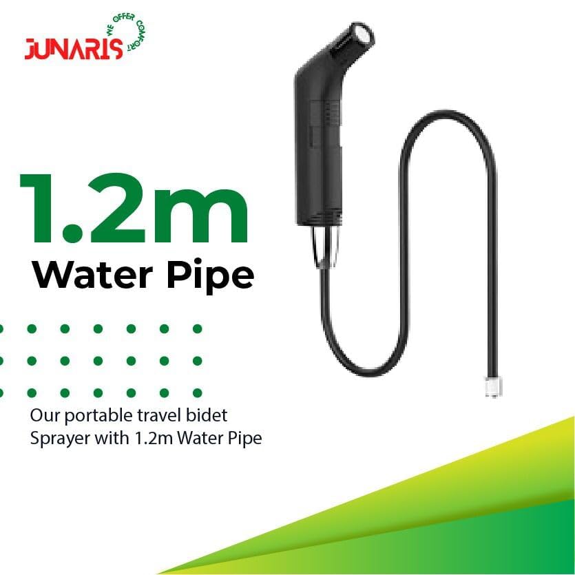 Junaris Portable Bidet For Travel Shattaf | Portable Shattaf Rechargeable Travel Camping Bidet Shower Sprayer (Plastic Bag 3.5L (Foldable), Black)