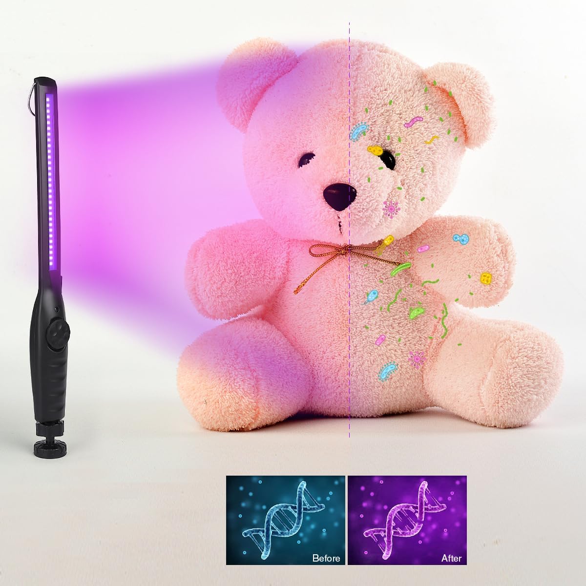 HIUPN UV Light Sanitizer, Portable UV Light Disinfection Lamp USB Rechargeable Ultraviolet Light Sanitizer for Home Hotel Travel Car UV Light Sanitizer Wand