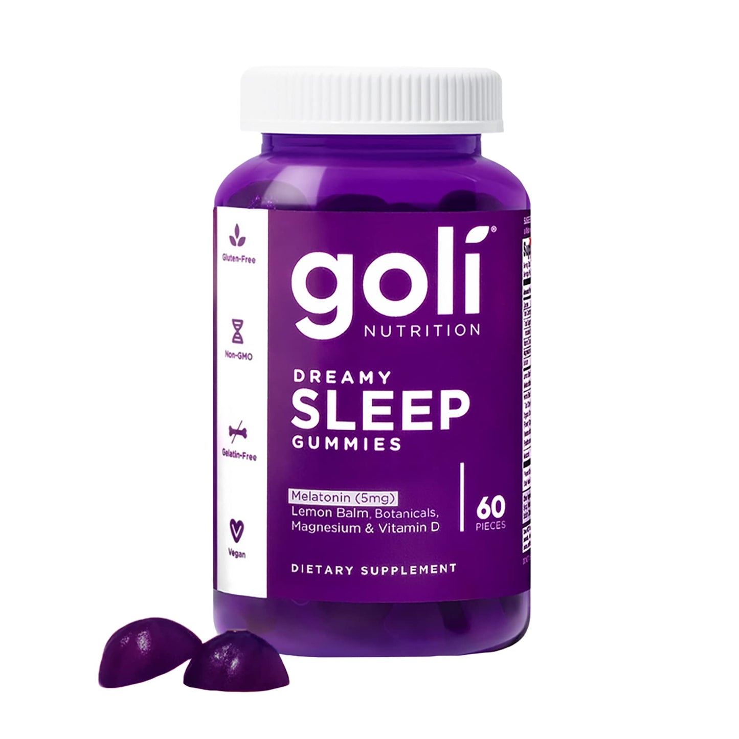 Jolly Dream Sleep Gummies - 60 Count - Melatonin, Vitamin D, Magnesium & Lemon Balm - Gelatin & Gluten Free, Vegan & Non-GMO 1