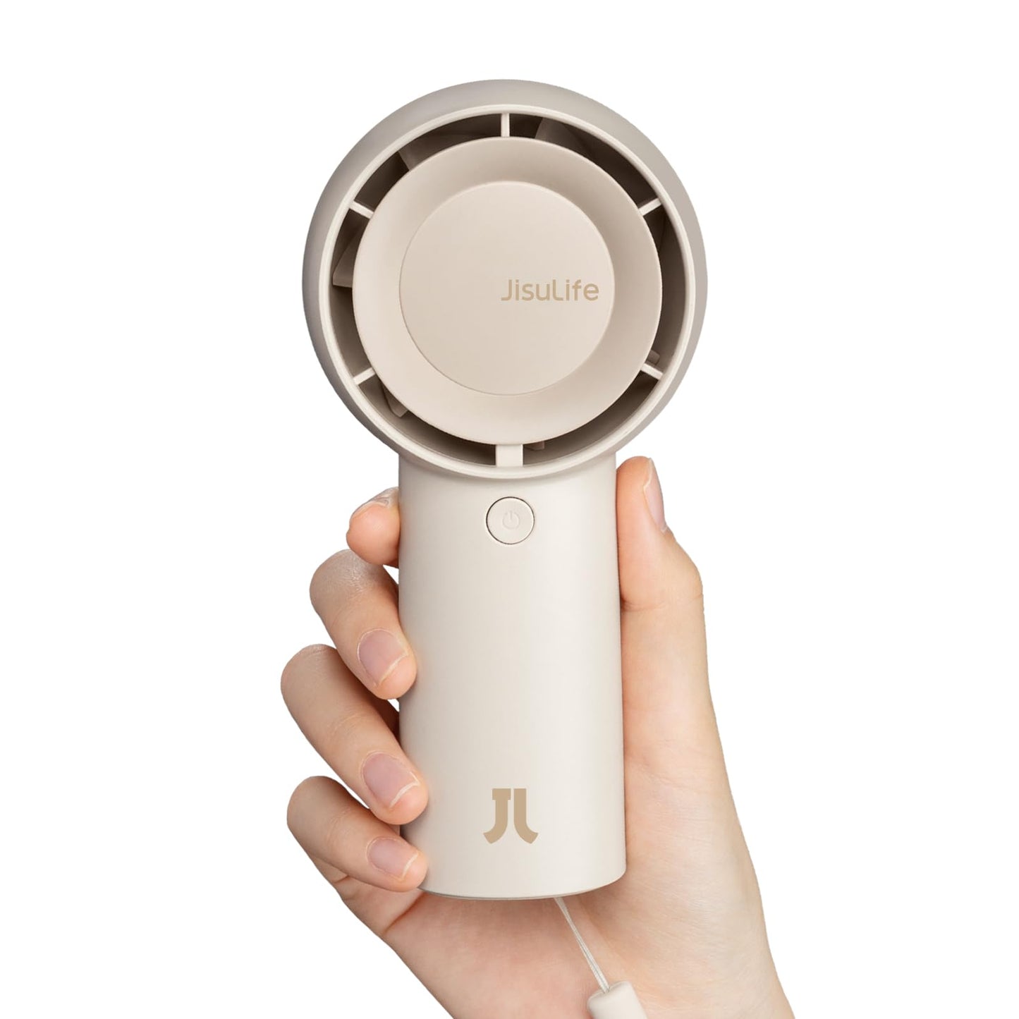 JISULIFE Handheld Turbo Fan [16H Max Cooling Time] Mini Portable, 4000mAh USB Rechargeable Personal, Battery Operated Small Pocket Fan with 5 Speeds for Travel/Outdoor/Home/Office - Brown