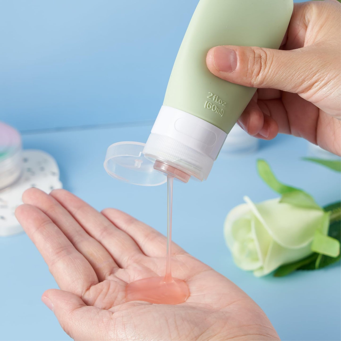 Ensvit Portable Travel Bottles, TSA Approved Toiletry Containers, Leak-Proof Squeezable Silicone Tubes, Refillable Travel Accessories for Shampoo, Body Wash, and Liquids 4 Pack,