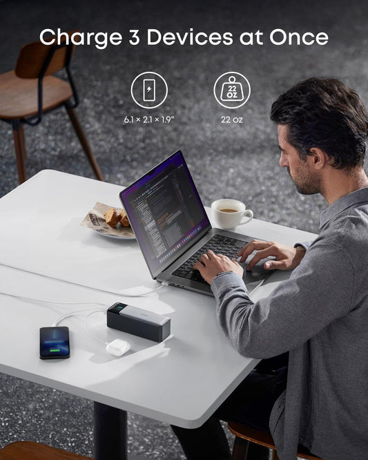 Anker 737 Power Bank (PowerCore 24K), 24,000mAh 3-Port Portable Charger with 140W Output, Smart Digital Display, Compatible with MacBook Pro/Air, iPhone 16/15/14 Series, Samsung, Huaiwei, Dell