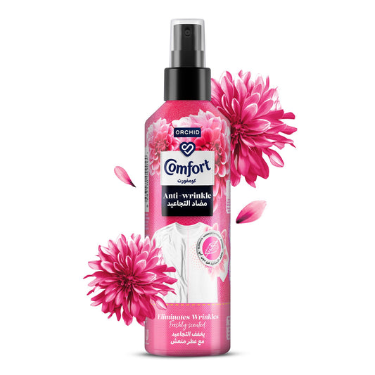 Comfort Anti-Wrinkle Spray for Clothes, Orchid Scent, Removes Wrinkles Without Iron or Steam, Fresh Scent, 200ml