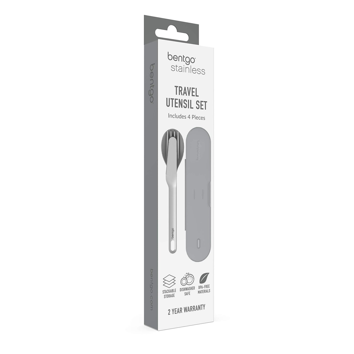 Bentgo® Stainless Steel Travel Utensil Set - 3-Piece Reusable Silverware Set with Carrying Case, Made of Premium Quality Stainless Steel, BPA-Free Case, Eco-Friendly - Perfect for Travel and Camping