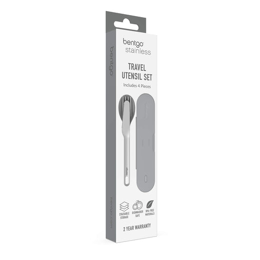 Bentgo® Stainless Steel Travel Utensil Set - 3-Piece Reusable Silverware Set with Carrying Case, Made of Premium Quality Stainless Steel, BPA-Free Case, Eco-Friendly - Perfect for Travel and Camping