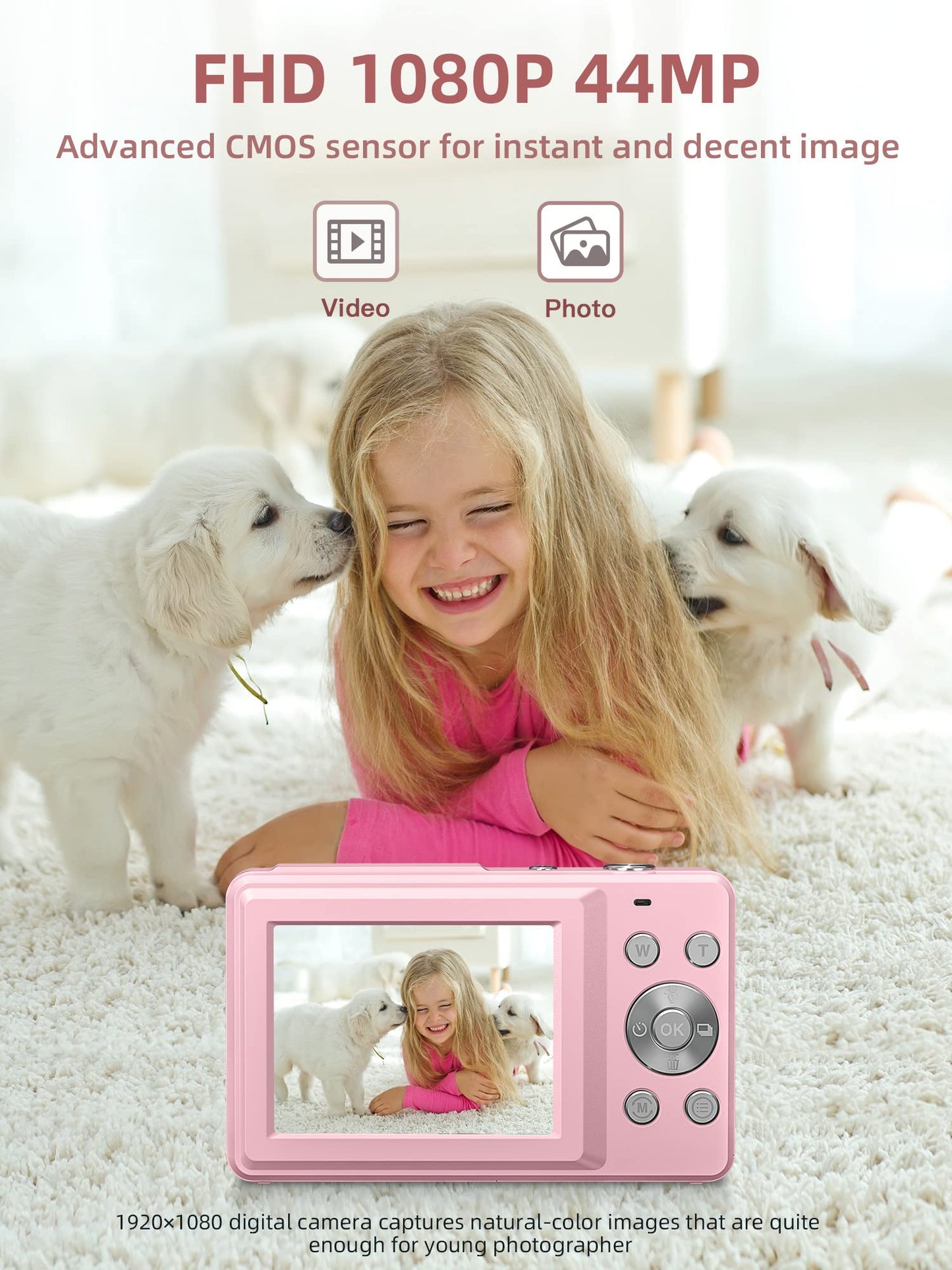 Camkuri Digital Camera - Pink