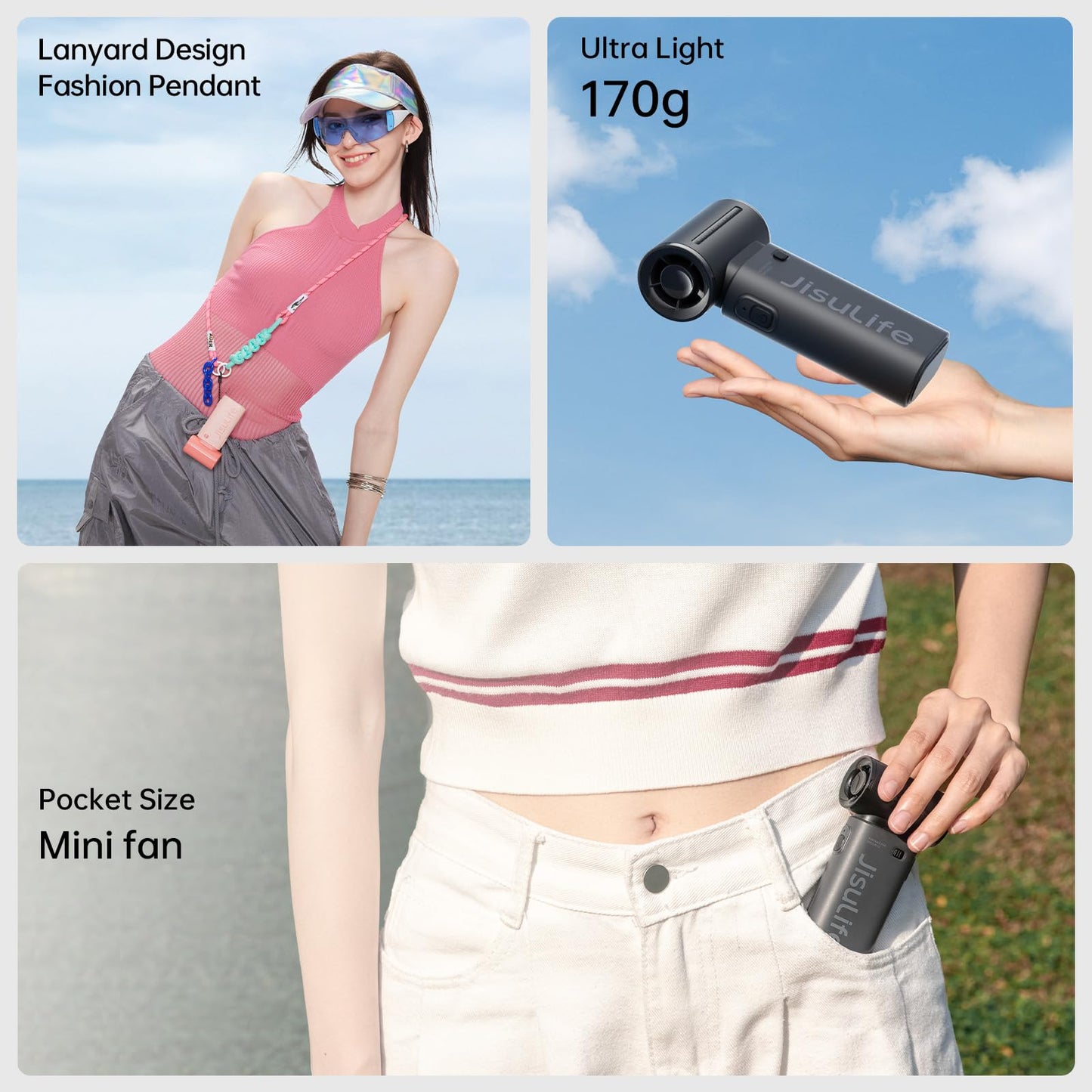 Gizlife Mini Handheld USB Rechargeable Fan [18 Hours Cooling Time], 5000mAh Small Battery for Personal Makeup/Eyelashes, Pocket Fan with 5 Speeds for Women and Men for Travel and Outdoor Camping, Black