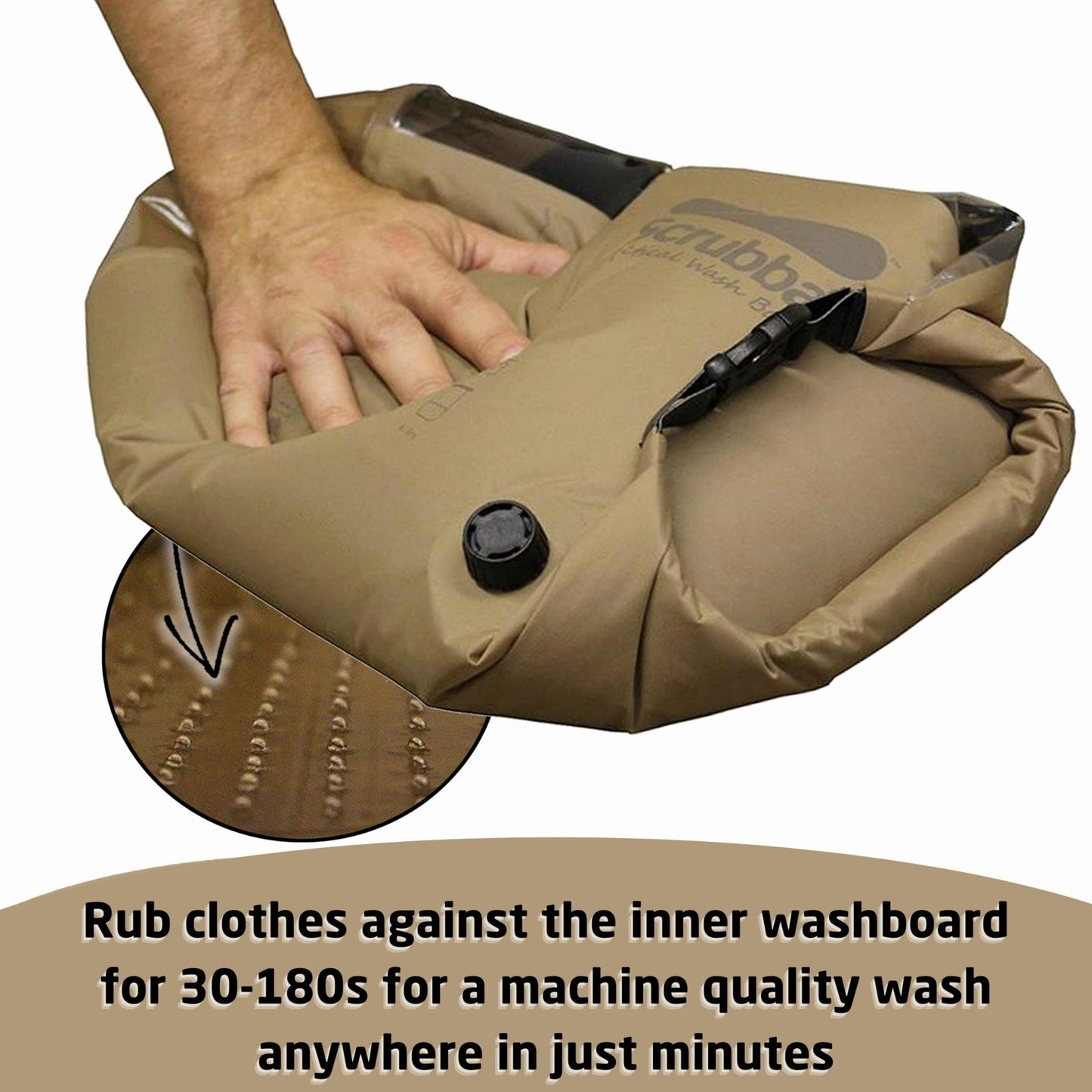 Scrubba Portable Wash Bag – Foldable Hand Washing Machine for Hotel and Travel – Light and Small Eco-friendly Camping Laundry Bag for Washing Clothes Anywhere