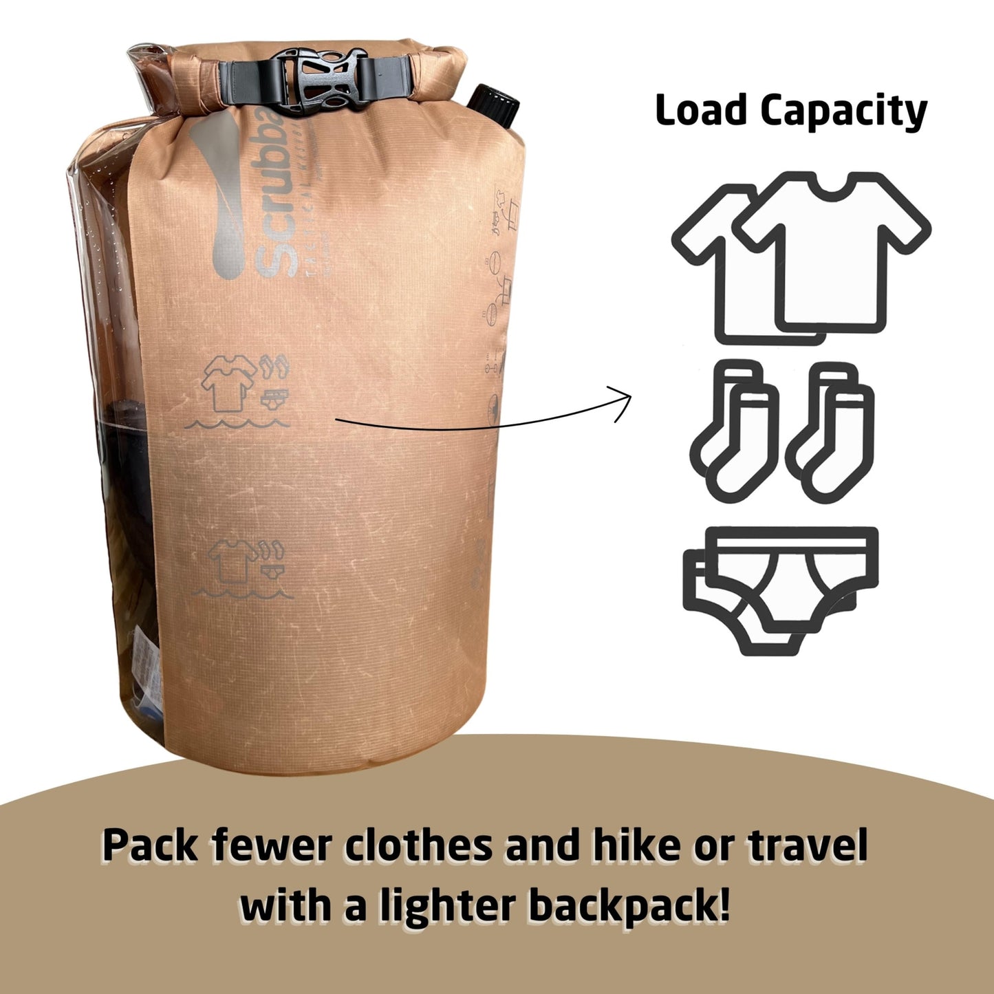 Scrubba Portable Wash Bag – Foldable Hand Washing Machine for Hotel and Travel – Light and Small Eco-friendly Camping Laundry Bag for Washing Clothes Anywhere