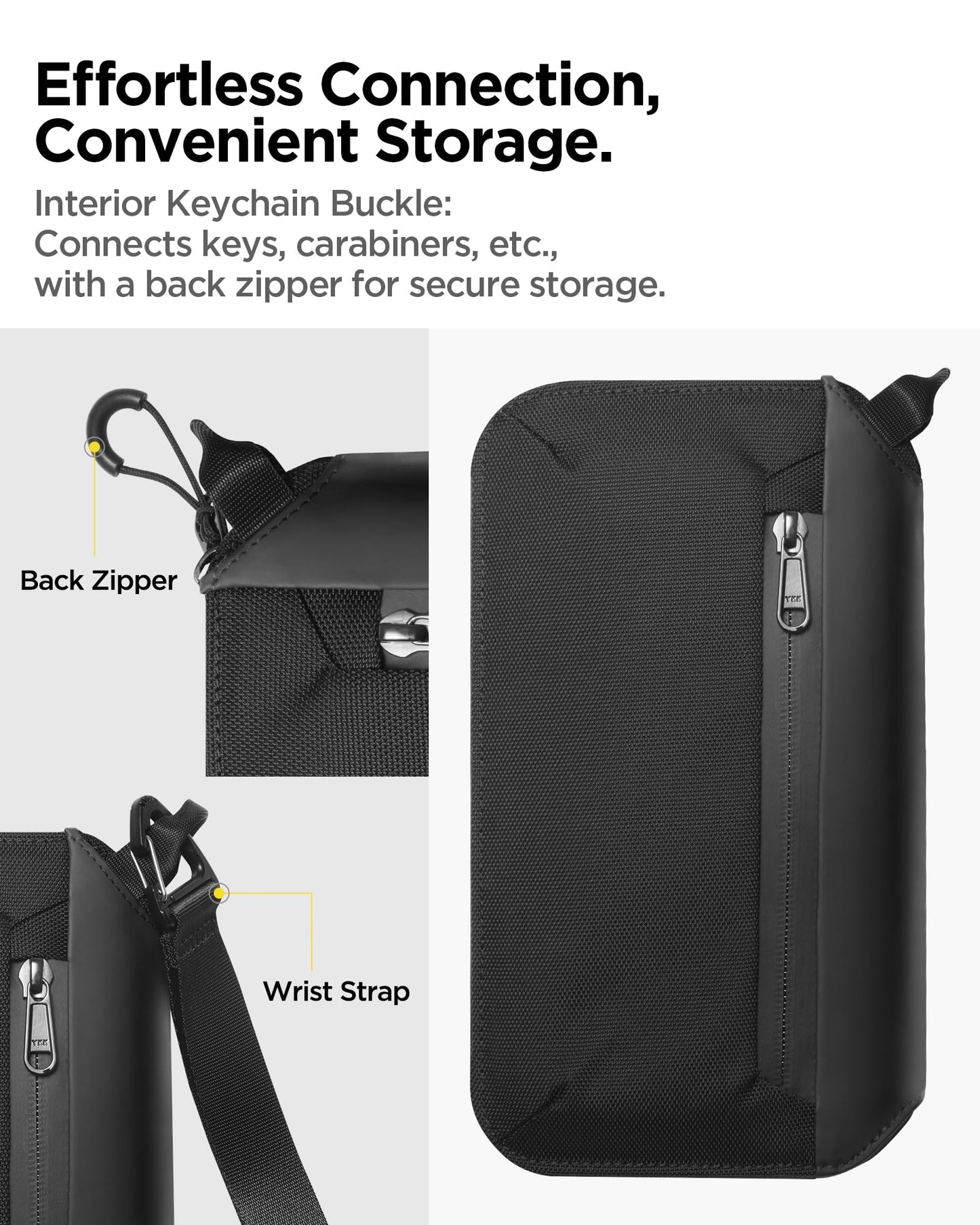 Spigen Life Passport Holder Pouch Wallet for Family, Travel Accessories Documents Organizer Card Cover with RFID Blocking, SIM Card Holder and Eject Pin, Wrist strap, up to 4 Passports - Black