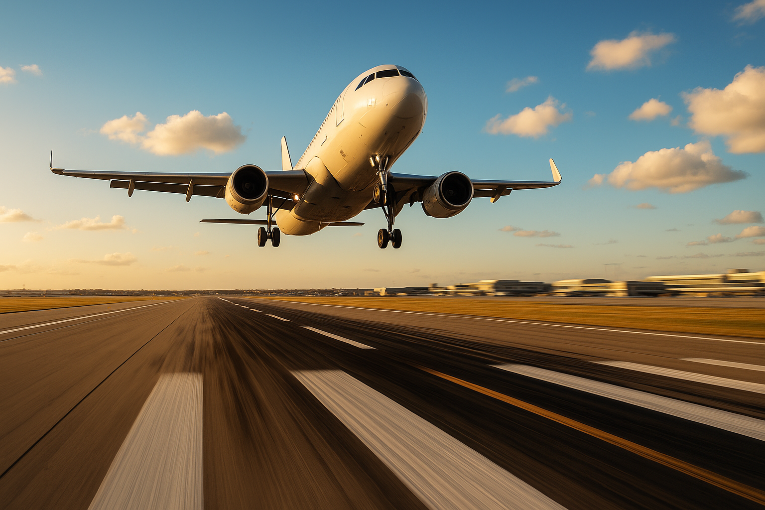 make a plane flying off of a run way